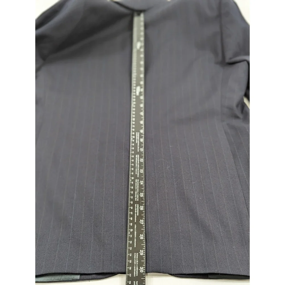 Hart Schaffner‎ Marx Blazer Suit  Wool Dark Navy Blue  Stripe 40R 32x28 2 Piece